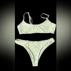 Women’s Green Leopard Print Bikini